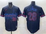 Toronto Blue Jays #28 Ernie Clement Navy 2024 City Connect Limited Stitched Jersey