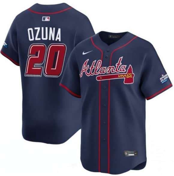 Atlanta Braves #20 Marcell Ozuna Navy 2025 Speedway Classic Alternate Limited Stitched Jersey
