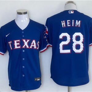 Texas Rangers #28 Jonah Heim Royal With Patch Cool Base Stitched Jersey