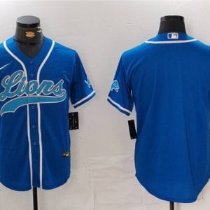 Detroit Lions Blank Blue Cool Base Stitched Jersey