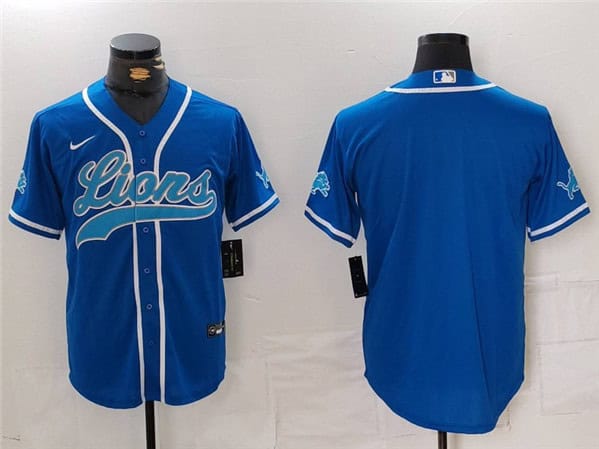 Detroit Lions Blank Blue Cool Base Stitched Jersey