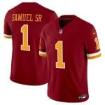 Washington Commanders #1 Deebo Samuel Sr. Burgundy 2025 F.U.S.E. Throwback Limited Football Stitched Jersey