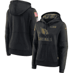 Arizona Cardinals 2020 Black Salute To Service Sideline Performance Pullover Hoodie (Run Small)