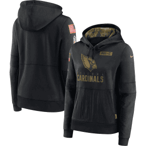 Arizona Cardinals 2020 Black Salute To Service Sideline Performance Pullover Hoodie (Run Small)