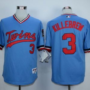 Twins #3 Harmon Killebrew Light Blue 1984 Turn Back The Clock Stitched Jersey