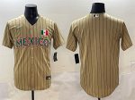 Mexico Blank Tan 2023 World Classic Stitched Jersey