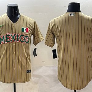 Mexico Blank Tan 2023 World Classic Stitched Jersey