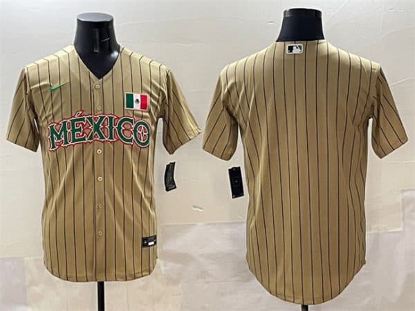 Mexico Blank Tan 2023 World Classic Stitched Jersey