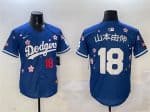Los Angeles Dodgers #18 ɽ±¾ÓÉÉì Royal 2025 Tokyo Series Limited Stitched Jersey