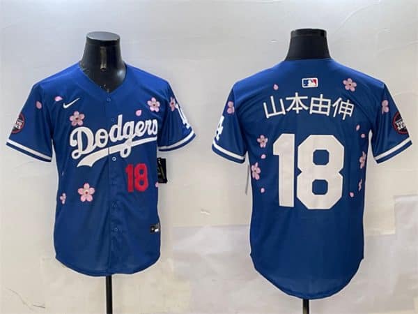 Los Angeles Dodgers #18 ɽ±¾ÓÉÉì Royal 2025 Tokyo Series Limited Stitched Jersey