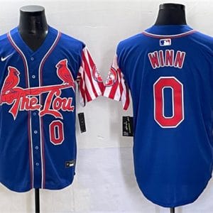 St. Louis Cardinals #0 Masyn Winn Royal Independence Day Vapor Premier Limited Stitched Jersey