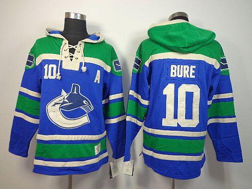 Canucks #10 Pavel Bure Blue Sawyer Hooded Sweatshirt Stitched Jersey