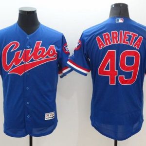Cubs #49 Jake Arrieta Blue Flexbase Authentic Collection 1994 Turn Back The Clock Stitched Jersey