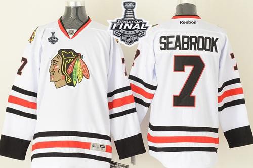 Blackhawks #7 Brent Seabrook White 2015 Stanley Cup Stitched Jersey
