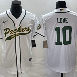 Green Bay Packers #10 Jordan Love White Cool Base Stitched Jersey
