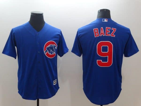 Cubs #9 Javier Baez Royal Throwback Cool Base Stitched Jersey