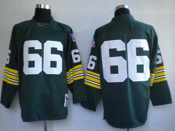 Mitchell Ness Packers #66 Ray Nitschke Green Stitched Throwback Jersey