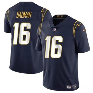 Los Angeles Chargers #16 Casey Bauman Navy 2024 Vapor Limited Stitched Jersey