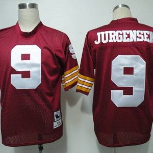 Mitchell And Ness Redskins #9 Jurgensen Red Stitched Throwback Jersey