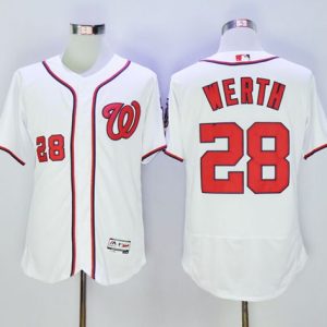Nationals #28 Jayson Werth White Flexbase Authentic Collection Stitched Jersey