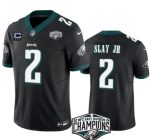 Philadelphia Eagles #2 Darius Slay JR Black 2024 NFC East Champions With 3-Star C Patch F.U.S.E. Vapor Untouchable Limited Stitched Jersey