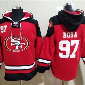 San Francisco 49ers #97 Nick Bosa Red All Stitched Sweatshirt Hoodie