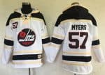 Jets #57 Tyler Myers White Sawyer Hooded Sweatshirt Stitched Jersey