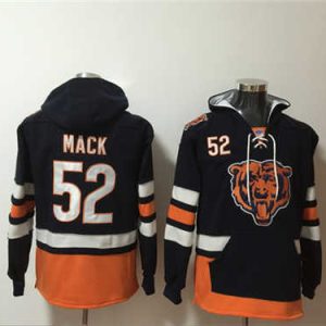 Chicago Bears #52 Khalil Mack Black Ageless Must-Have Lace-Up Pullover Hoodie