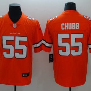 Broncos #55 Bradley Chubb Orange Limited Rush Stitched Nike Jersey