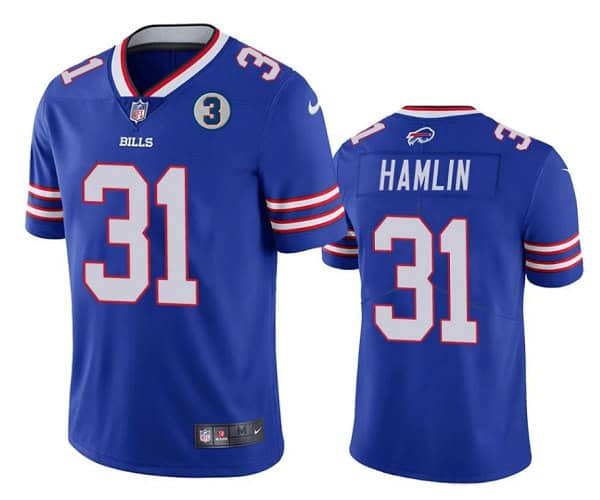 Buffalo Bills #31 Damar Hamlin Blue With NO.3 Patch Vapor Untouchable Limited Stitched Jersey