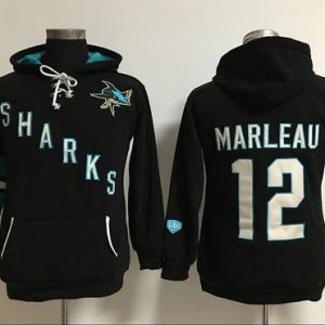 San Jose Sharks #12 Patrick Marleaui Black Old Time Heidi Hoodie NHL Hoodie