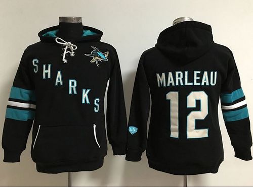 San Jose Sharks #12 Patrick Marleaui Black Old Time Heidi Hoodie NHL Hoodie