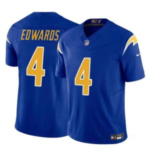 Los Angeles Chargers #4 Gus Edwards Royal 2024 F.U.S.E. Vapor Limited Stitched Jersey