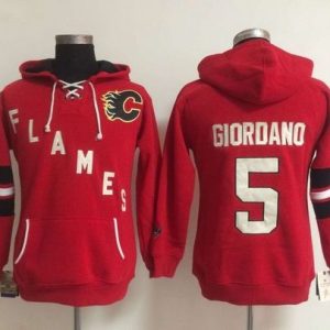 Calgary Flames #5 Mark Giordano Red Old Time Heidi NHL Hoodie