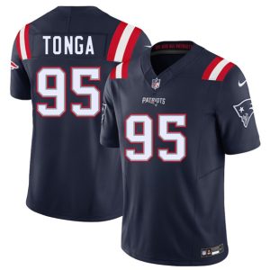 New England Patriots #95 Khyiris Tonga Navy 2025 F.U.S.E. Vapor Limited Stitched Jersey