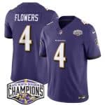 Baltimore Ravens #4 Zay Flowers Purple F.U.S.E. 2024 AFC North Division Champions Vapor Limited Jersey