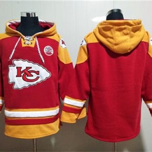 Kansas City Chiefs Blank Red Lace-Up Pullover Hoodie