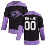 Nashville Predators Adidas Black Hockey Fights Cancer Custom Practice NHL Stitched Jersey