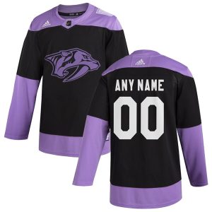 Nashville Predators Adidas Black Hockey Fights Cancer Custom Practice NHL Stitched Jersey