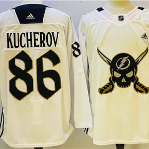 Tampa Bay Lightning #86 Nikita Kucherov White Stitched Jersey
