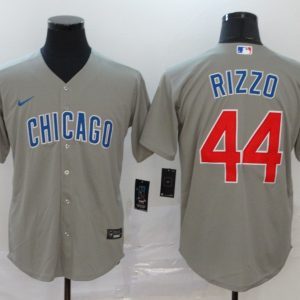 Chicago Cubs #44 Anthony Rizzo Gray Cool Base Stitched Jersey