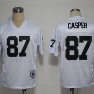 Mitchell And Ness Raiders #87 Dave Casper White Throwback Stitched Jersey