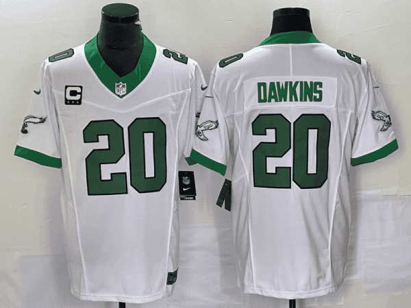 Philadelphia Eagles #20 Brian Dawkins White 2023 F.U.S.E. With C Patch Vapor Untouchable Stitched Jersey