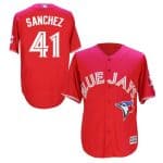 Blue Jays #41 Aaron Sanchez Red New Cool Base Canada Day Stitched Jersey
