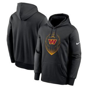 Washington Commanders Black Icon Performance Pullover Hoodie