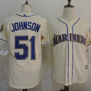 Mariners #51 Randy Johnson Cream New Cool Base Stitched Jersey