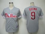 Phillies #9 Domoic Brown Grey Cool Base Stitched Jersey