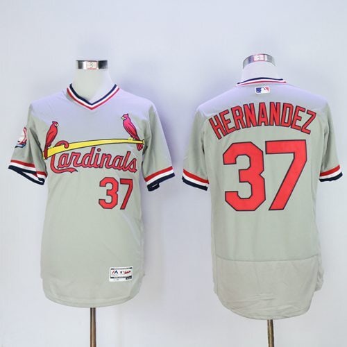 Cardinals #37 Keith Hernandez Grey Flexbase Authentic Collection Cooperstown Stitched Jersey