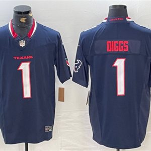 Houston Texans #1 Stefon Diggs Navy F.U.S.E. Vapor Limited Football Stitched Jersey