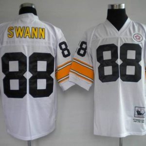 Mitchell Ness Steelers #88 Lynn Swann White Stitched Throwback Jersey